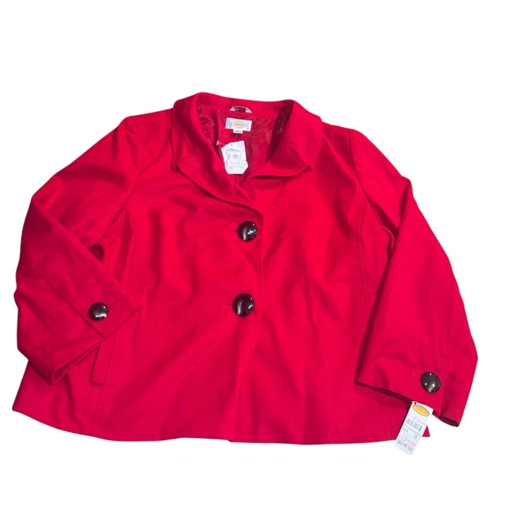 NWT Vintage Talbots Wool Notched Collar Red 2 Button Blazer Woman’s Sz 18 Career